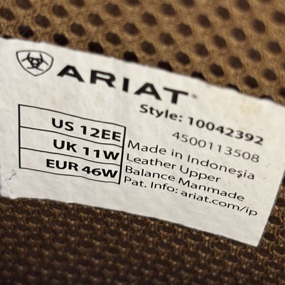 Ariat Men’s Size 12EE Western Cowboy Boot Sport Pardner Western Matte Tan Buck - Picture 8 of 8